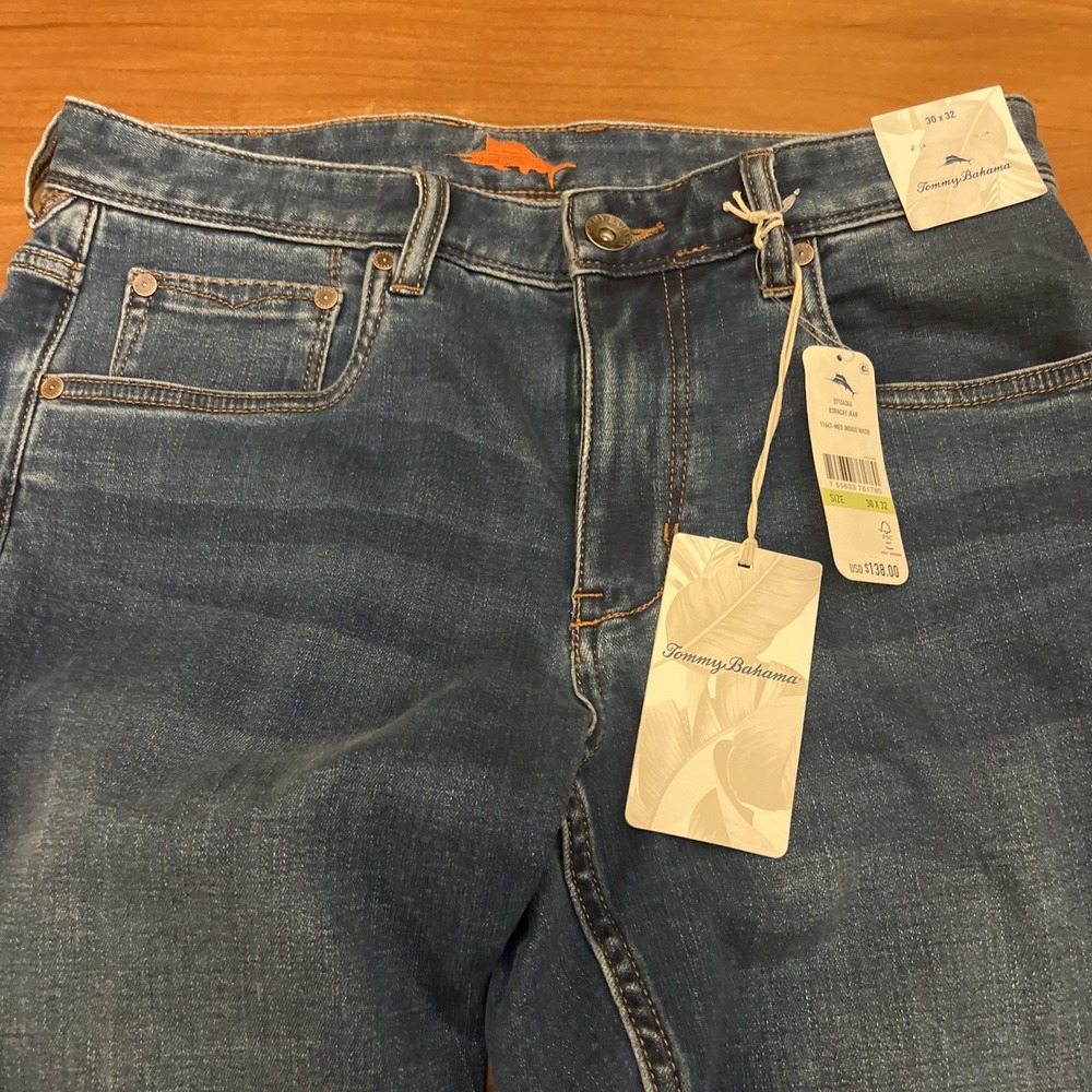Tommy Bahama Men's Stretch Boracay Jeans Med Indigo Wash 30 x 32